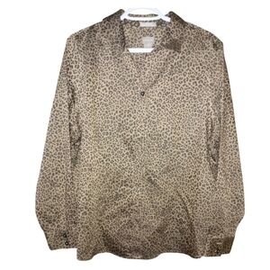 Chicos Long Sleeve No Iron Button Up Blouse Size 2 (US L)